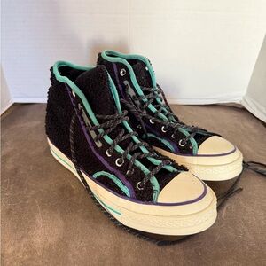 Converse 70 Black High-Top with Teal & Purple Trim Size Women’s 8.5 Men’s 6.5